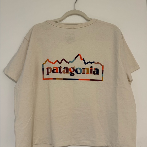 🆕 NWT Patagonia Graphic Cream Tee Boxy Comfortable Crew Neck Outdoorsy - Picture 3 of 9